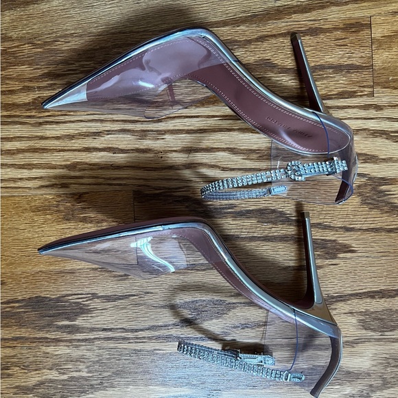 Amina Muaddi Ursina Crystal-Embellished Transparent Pumps in 40.5 - Picture 7 of 12
